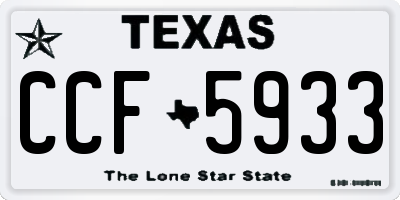 TX license plate CCF5933