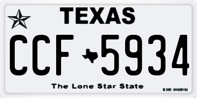 TX license plate CCF5934