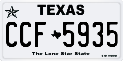 TX license plate CCF5935