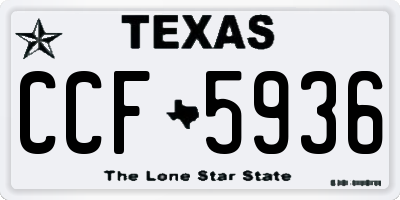 TX license plate CCF5936