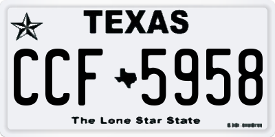TX license plate CCF5958