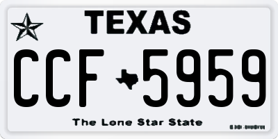 TX license plate CCF5959