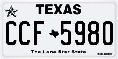 TX license plate CCF5980