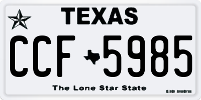 TX license plate CCF5985