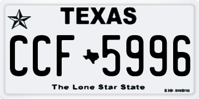 TX license plate CCF5996