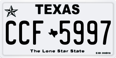 TX license plate CCF5997