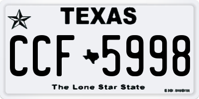 TX license plate CCF5998
