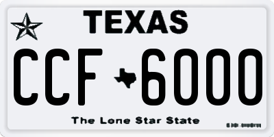 TX license plate CCF6000