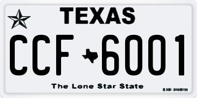 TX license plate CCF6001