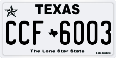 TX license plate CCF6003