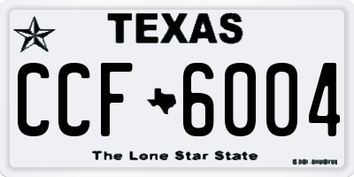 TX license plate CCF6004