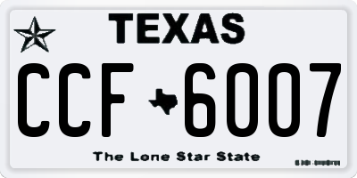 TX license plate CCF6007