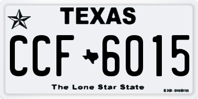 TX license plate CCF6015