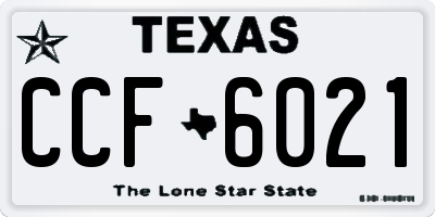 TX license plate CCF6021