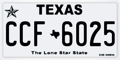 TX license plate CCF6025