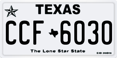 TX license plate CCF6030