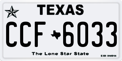 TX license plate CCF6033