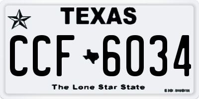 TX license plate CCF6034