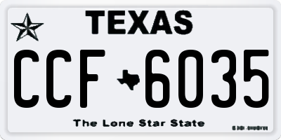 TX license plate CCF6035