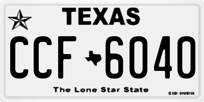 TX license plate CCF6040