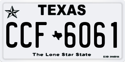 TX license plate CCF6061