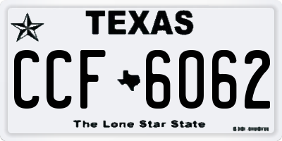 TX license plate CCF6062