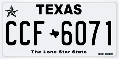 TX license plate CCF6071