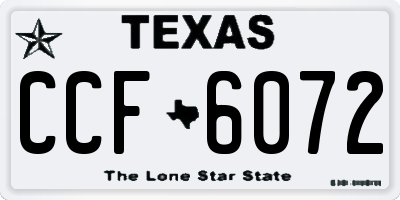 TX license plate CCF6072