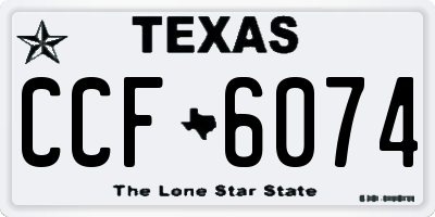 TX license plate CCF6074