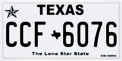 TX license plate CCF6076