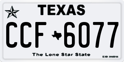 TX license plate CCF6077
