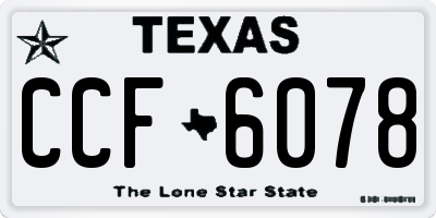 TX license plate CCF6078