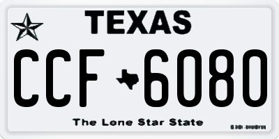 TX license plate CCF6080
