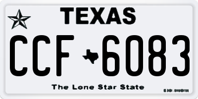 TX license plate CCF6083