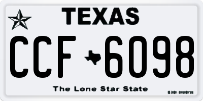 TX license plate CCF6098