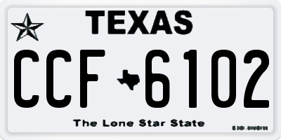TX license plate CCF6102