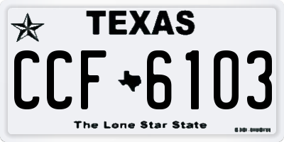 TX license plate CCF6103