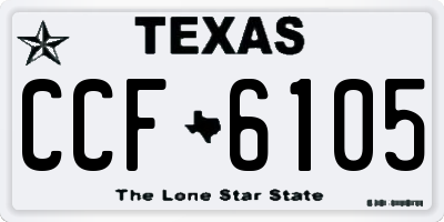 TX license plate CCF6105