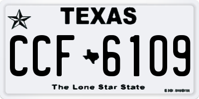 TX license plate CCF6109