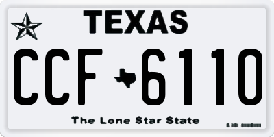TX license plate CCF6110