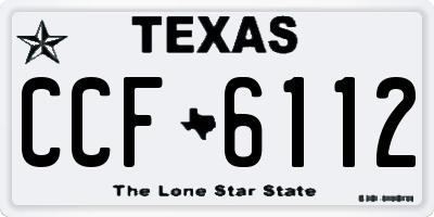 TX license plate CCF6112