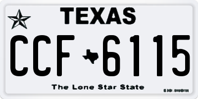 TX license plate CCF6115