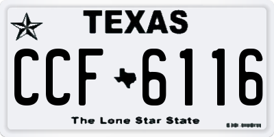 TX license plate CCF6116