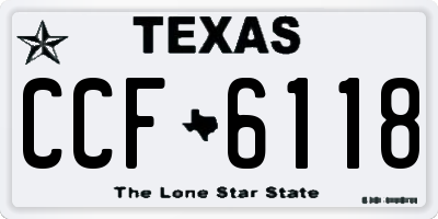 TX license plate CCF6118