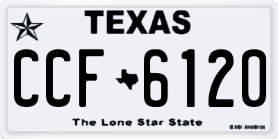 TX license plate CCF6120