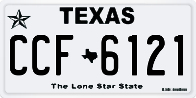 TX license plate CCF6121