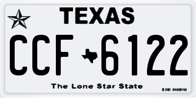 TX license plate CCF6122