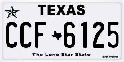 TX license plate CCF6125