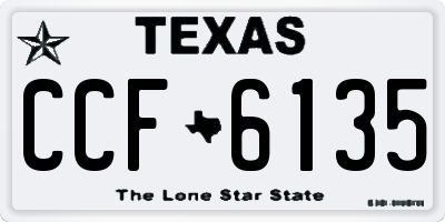 TX license plate CCF6135