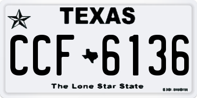 TX license plate CCF6136